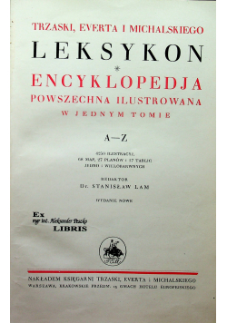 Leksykon Encyklopedia powszechna ilustrowana w jednym tomie 1936 r.