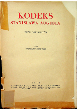 Kodeks Stanisława Augusta 1938r