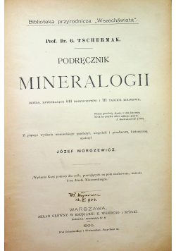 Podręcznik Mineralogii 1900r