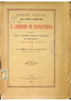 S Lorenzo in Panisperna  1893 r