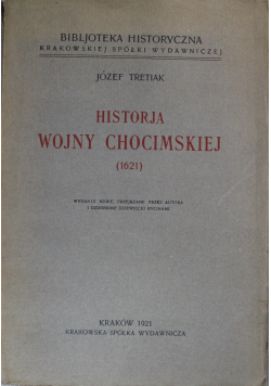 Historia Wojny Chocimskiej   1921 r