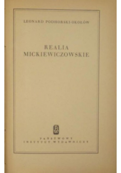 Realia Mickiewiczowskie