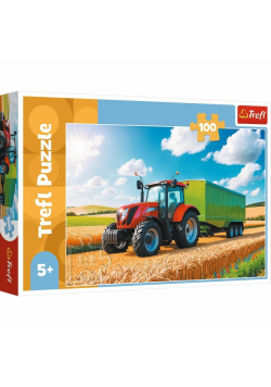 Puzzle 100 Maszyny rolinicze Traktor z przyczepą 16494