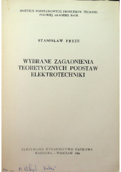 Wybrane zagadnienia teoretycznych podstaw elektrotechniki