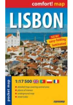 Lisbon laminowany plan miasta 1:17 500 mapa kieszonkowa