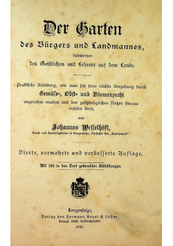 Der Garten des Burgers und Landmannes 1895 r.