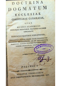 Doctrina dogmatum ecclesiae vol 1 1816 r