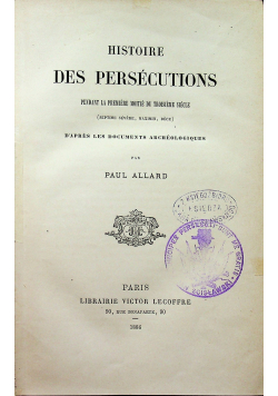 Histoire des persecutions 1886 r