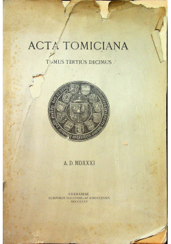 Acta tomiciana Tomus 18 1915 r.