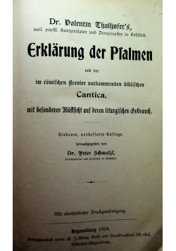 Erklarung der Psalmen 1904 r