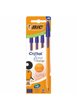 Długopis Orange Fine Cristal BIC niebieski 4szt.