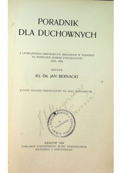 Poradnik dla duchownych 1904r
