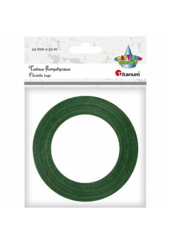 Taśma florystyczna 12mm 27m ciemnozielona