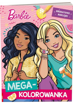 Barbie Mega kolorowanka brokatowe naklejki KOLB-1101