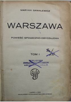 Warszawa Tom I 1920r