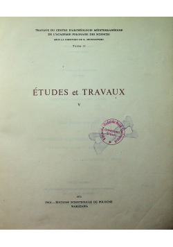 Etudes et Travaux Tom 11 Studia i Prace V