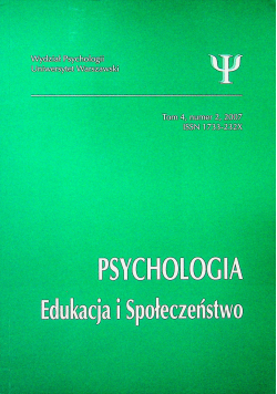 Psychologia Edukacja i Społeczeństwo tom 4 nr 2