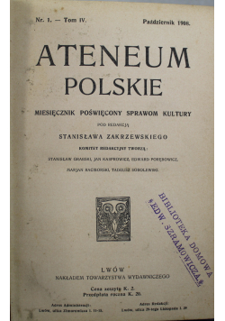 Ateneum Polskie Tom IV 1908 r.