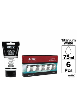 Farba akrylowa tytanowy biały 75ml (6szt)