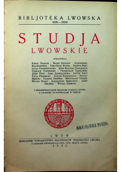 Studja Lwowskie 1932 r.