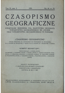 Czasopismo geograficzne Kwartalnik Tom IX Zeszyt 2 1931r