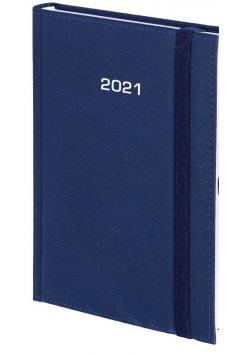 Kalendarz 2021 A5 Dzienny Cross z gumką granat