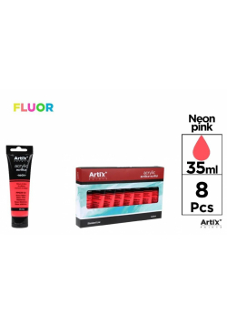 Farba akrylowa fluorescencyjna 35ml różowa (8szt)