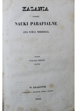 Kazania tudzież nauki parafialne 1845 r.