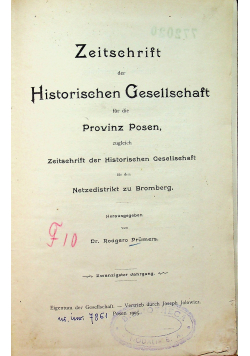 Zeitschrift der Historischen Gesellschaft 1905 r.