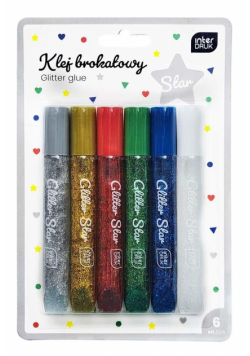 Klej do dekoracji brokatowy 6kol Star