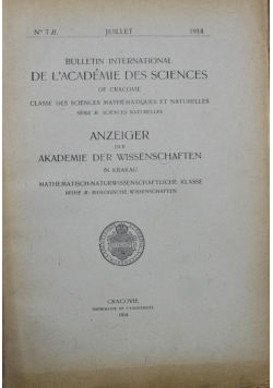 Bulletin International De L Academie Des Sciences nr 7 1914 r.