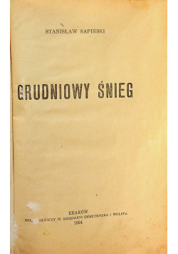 Grudniowy śnieg 1924 r