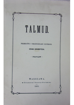 Talmud. Reprint z 1869 r