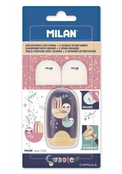 Temperówko-gumka Capsule Cuddles + 2 gumki MILAN