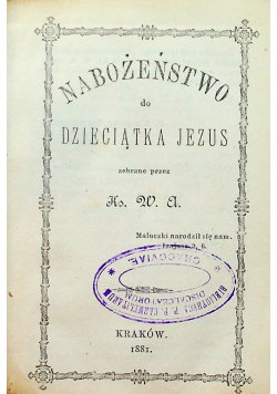 Nabożeństwo do dzieciątka Jezus 1881 r.