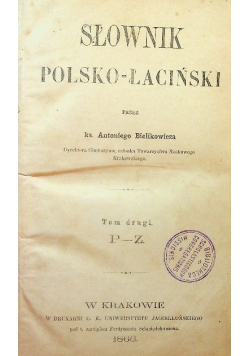 Słownik polsko łaciński 1866 r.