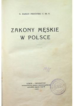 Zakony męskie w Polsce 1937 r