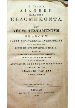 Seu Vetus Testamentum Graecum 1835 r.