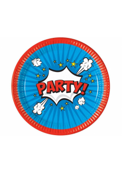 Talerzyki papierowe Boom Party 23cm 8szt