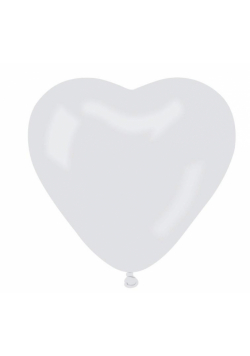 Balony pastelowe serca białe 15cm 100szt