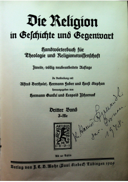 Die Religion in Geschichte und Gegenwart