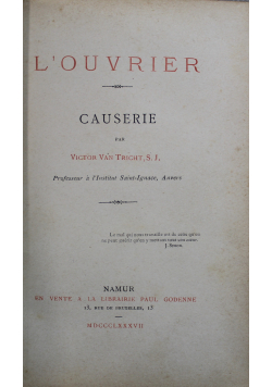 Louvrier / Louvriere / LEsclave des Esclaves / A Lusine / Nos Emigrants / En Afrique / Feuilles Detachees ok 1889 r.