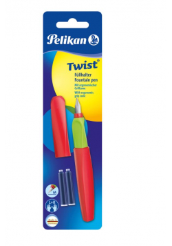 Pióro wieczne Twist czerwono-zielone + 2 naboje