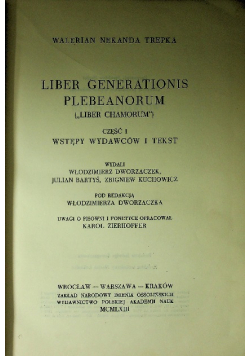Liber Generationis Plebeanorum Część I