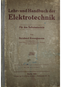 Lehr und Handbuch der Elektrotechnik 1921 r.
