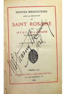 Petites meditations pour la recitation du Saint Rosaire 1924 r