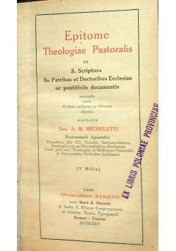 Epitome Theologiae pastoralis 1925 r.