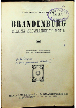 Brandenburg kraina słowiańskich mogił   1926r