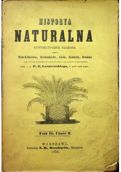 Historya naturalna Tom III Część 2 1858 r.
