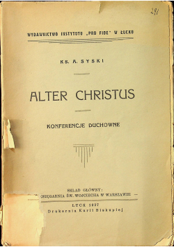 Alter Christus 1937 r.